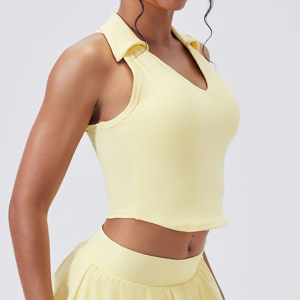 Shockproof Yoga Vest Stand Up Collar Gym Tank Top Women Fitness Quick-Dry Workout Bra Running Female Sports Sleeveless Top Women