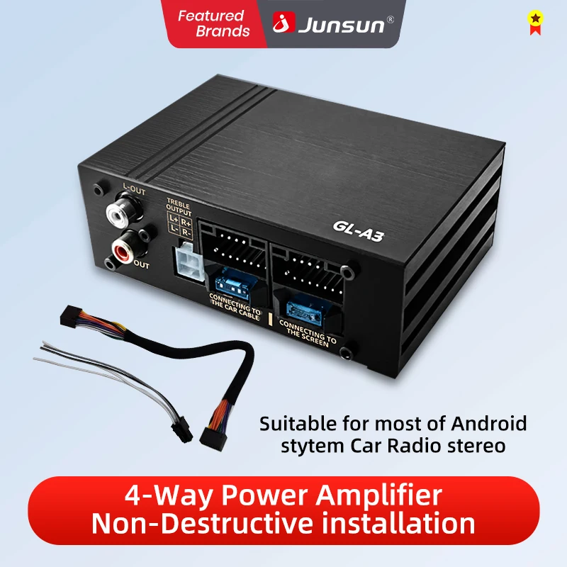 Junsun 4×80W DSP Auto-Leistungsverstärker Audio-Prozessor Höhen-Bass-Spezial für Android-Radio Klangverbesserung Plug-and-Play Subwoofer