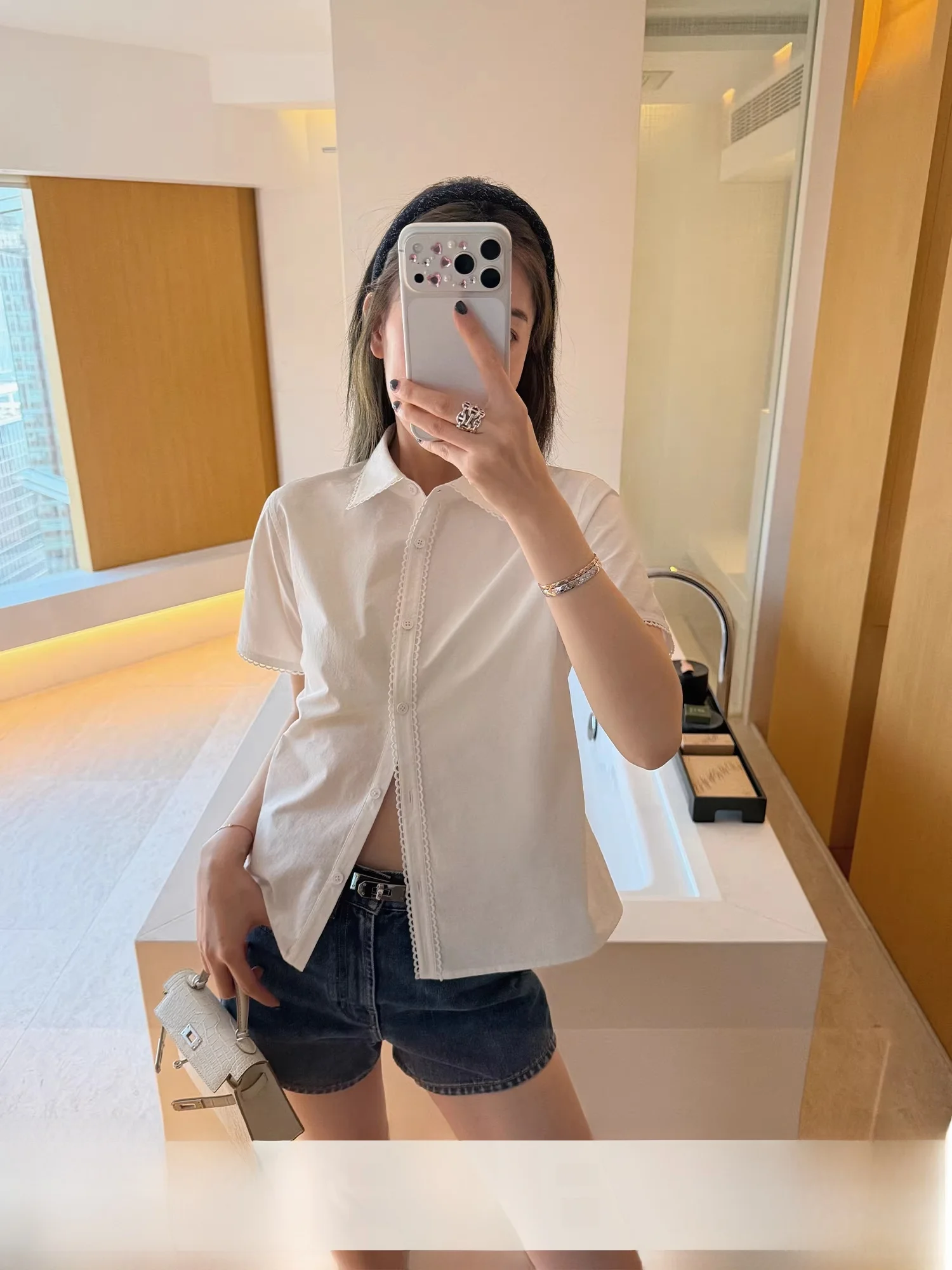 

Pure Cotton ort Sve Mary Jane irt Women's Inner Wear Floral Trim Ele Sle Straight Cut Spring Season Breathable