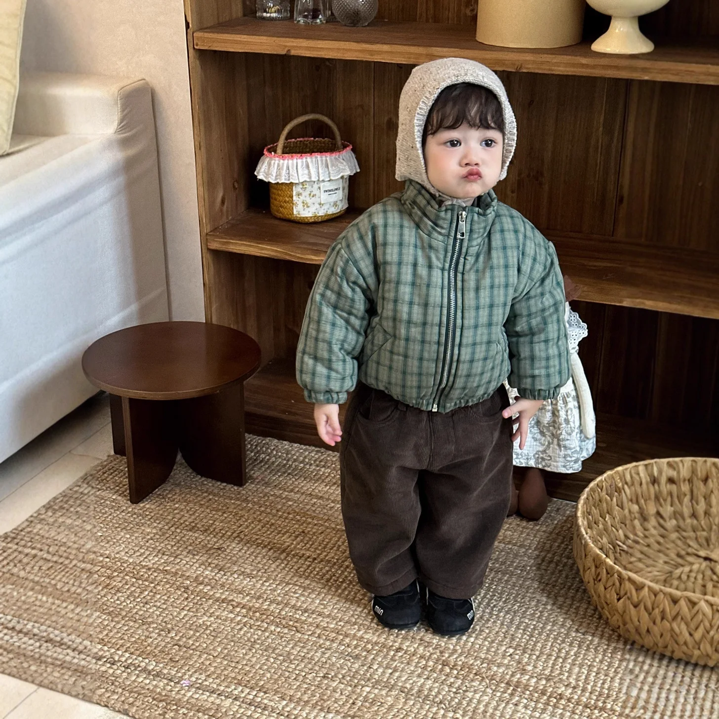 

​​2025 Fall Winter Kids Cotton Padded Jacket Korean Style Boys Outfit Set 2PCs Warm Baby Clothes 0-24 Months New Arrival​