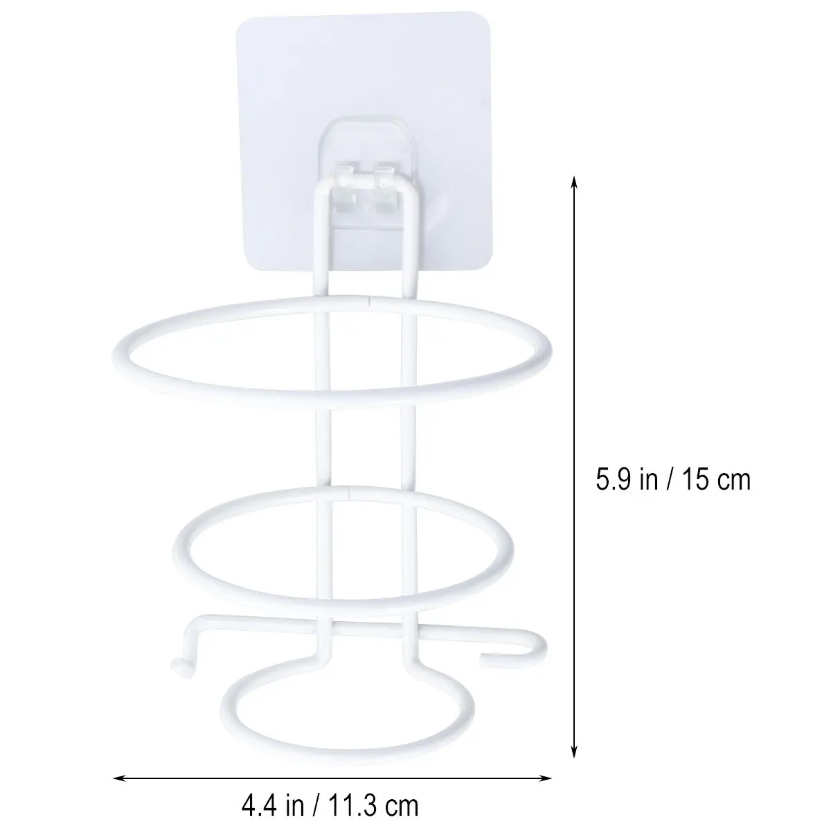 Hair Dryer Rack White Iron Vintage Wall Mounted Bathroom Storage Holder Hair Dryer Holder Organizer Rust Proof Scratch Proof