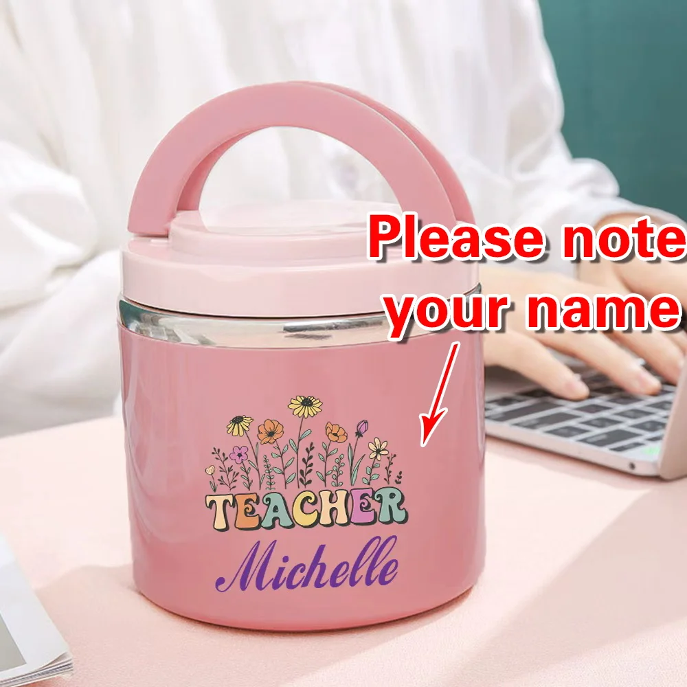 Custom Name Bento Box Mini Travel Outdoor Picnic Insulated Lunch Box Simple Worker Student Portable Lunch Box Personalized Print