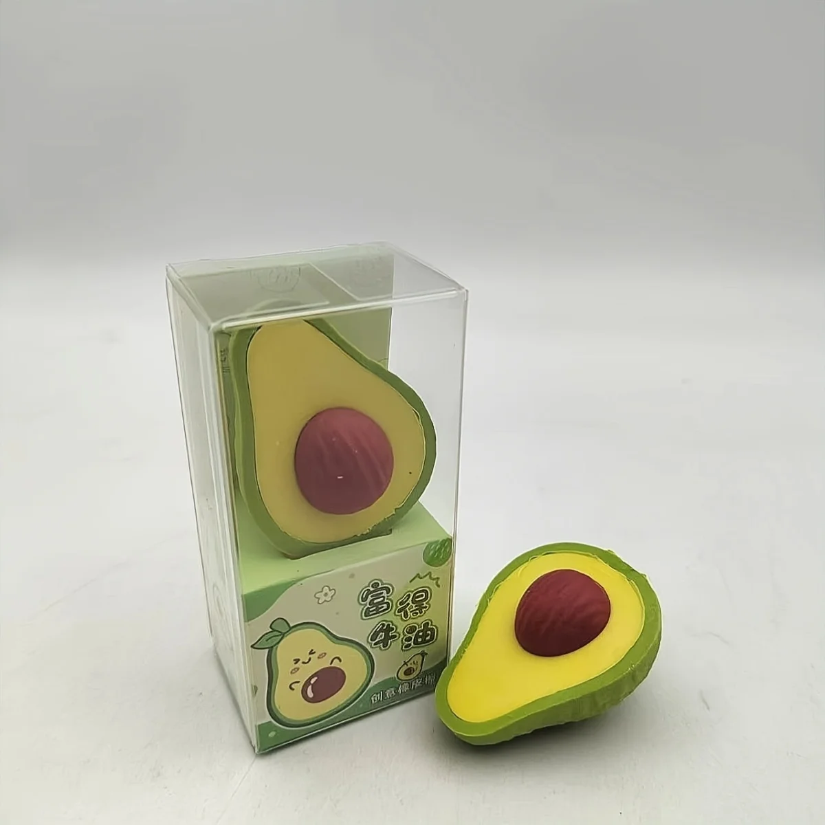 4-Piece Set of Avocado-Shaped Erasers in Random Colors, High-Quality Student Stationery, Avocado Erasers That Clean Without Leaving Marks, Writing and Correction Supplies, Essential for Study and Office Use
