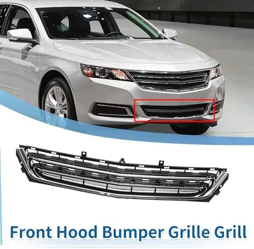 

AUTOHAUX Front Lower Bumper Grille for Chevy Impala 2014-2020 - Chrome Silver & Black