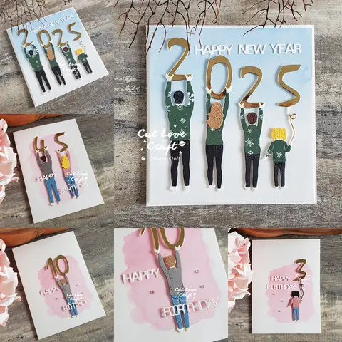 Matrices de découpe en métal pour fond de famille, pochoir de Scrapbooking, fabrication de cartes, gaufrage artisanal, nouvelles matrices