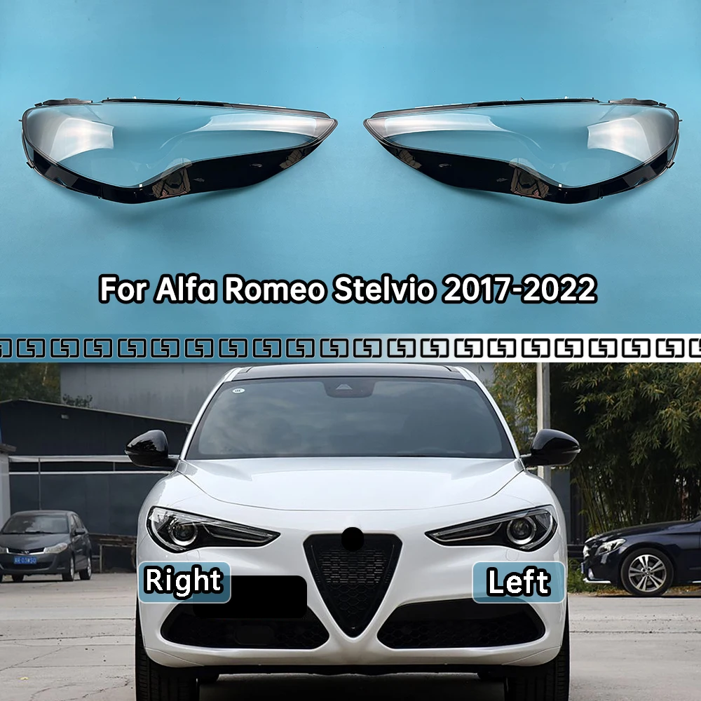 

For Alfa Romeo Stelvio 2017-2022 Transparent Headlamp Lamp Shell Lens Headlight Cover Plexiglass Replace Original Lampshade