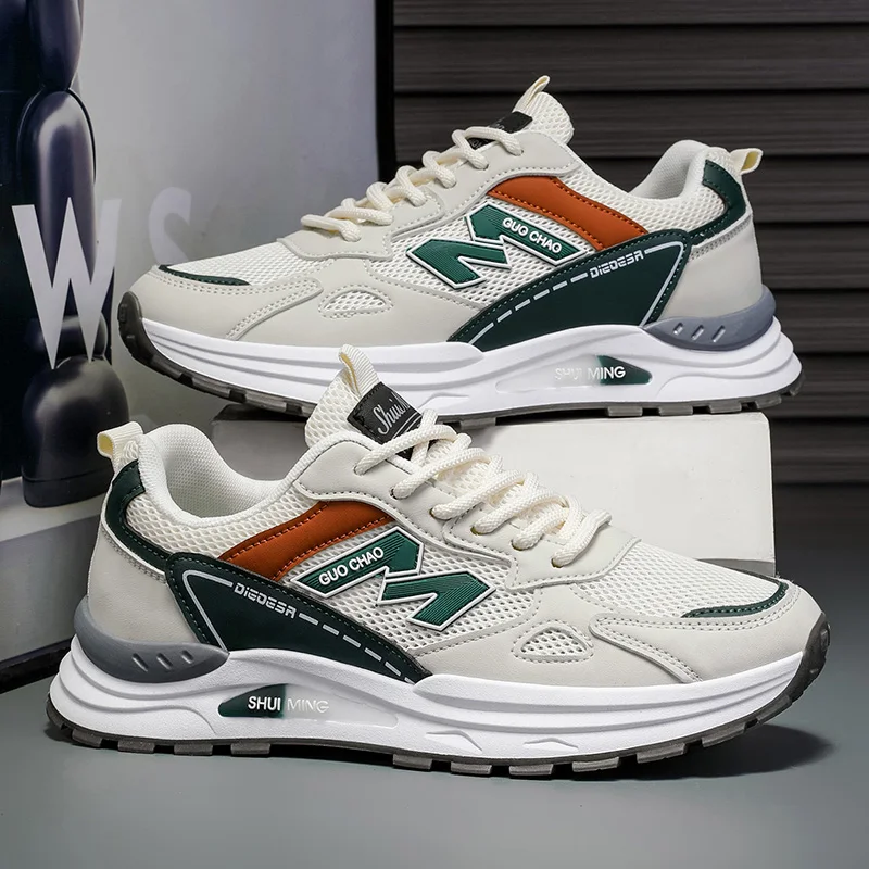 

Мужские спортивные повседневные кроссовки, летняя новинка, дышащие, легкие, с мягкой подошвой, для прогулок на улице, модные, для студентов, для бега.