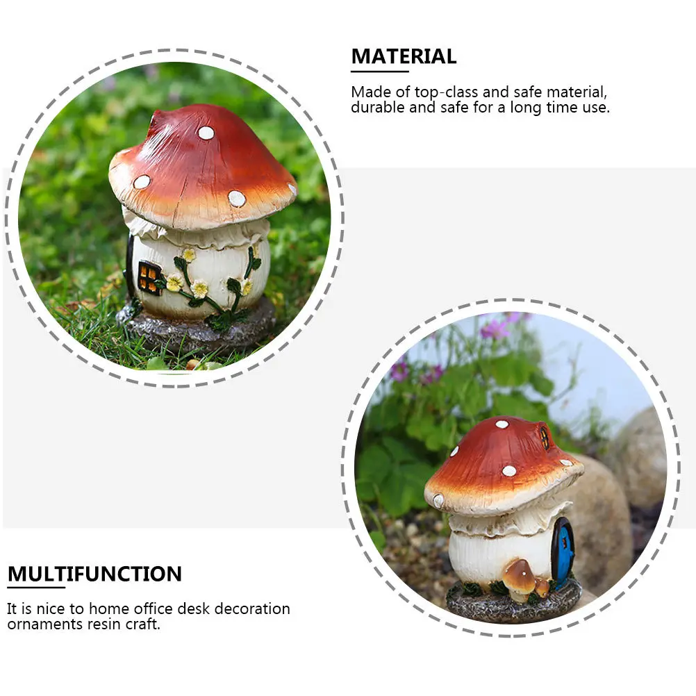 

Adorable Adornment Lawn Decorations Mushroom Shape Garden Ornament Resin Crafts Gift Home