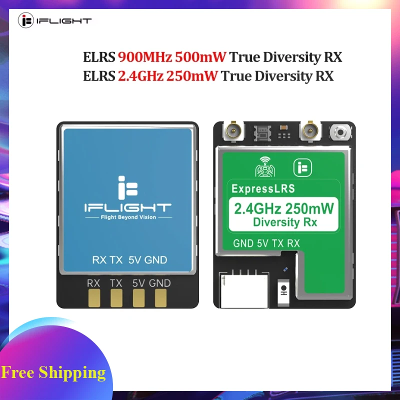 

iFlight ExpressLRS ELRS Diversity Receiver ELRS 900MHz 500mW True Diversity RX / ELRS 2.4GHz 250mW True Diversity RX for FPV
