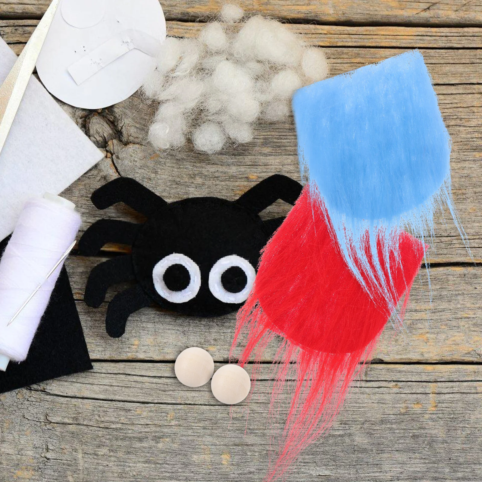 1Set DIY Gnome Beard Craft with Wooden Beads for Gnome Making Supplies Unfinished Wood Balls Decorative Handmade Project