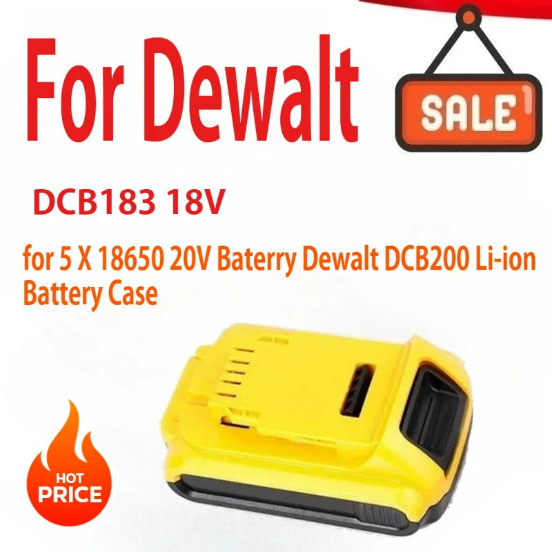 

5 X 18650 Li-ion Battery Case Charge Protection Circuit Board PCB 18V 20V Baterry for Dewalt DCB183 DCB200 Li-ion Battery Case