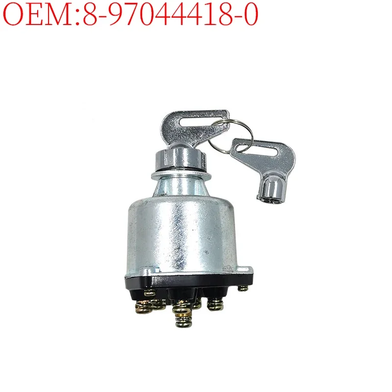 8-97044418-0 8970444180 Start Ignition Switch (With Key) for Isuzu Engine 6BG1TRP Excavator Construction Machinery Accessories