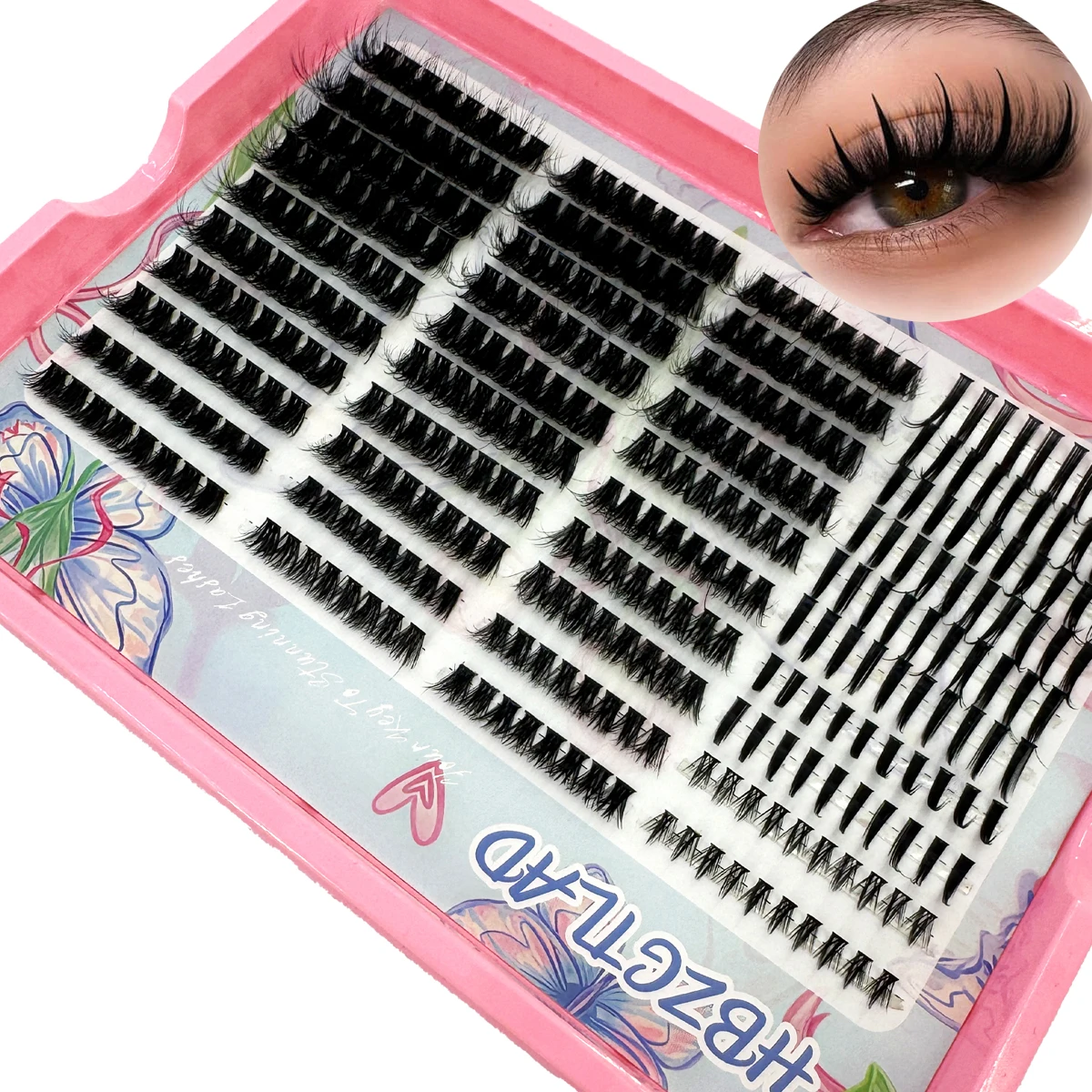 60D80D100D Natürlicher Stil Einzelne Wimpern Handgefertigte Wimpernbüschel 3D Nerz-Wimpern