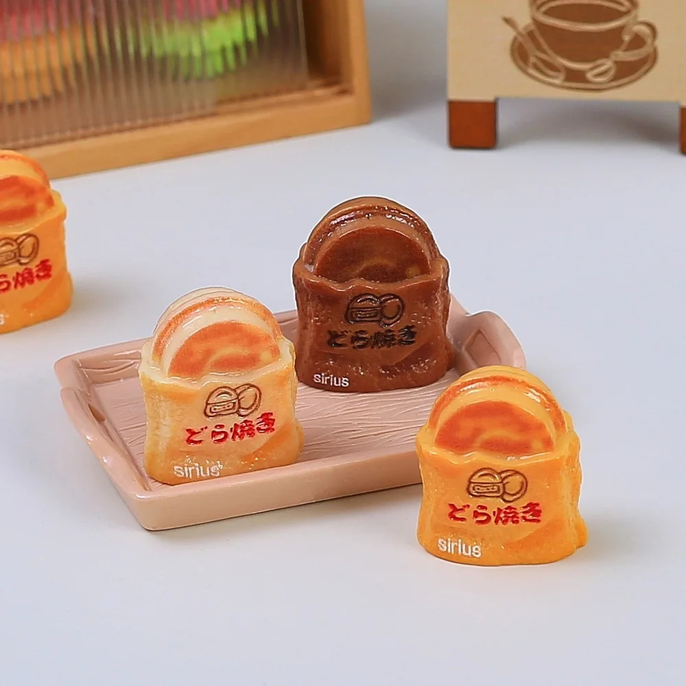 10pcs  Cute Dorayaki Resin Cabochon Miniature Accessories Diy Scrapbooking Craft Material Charms Dollhouse