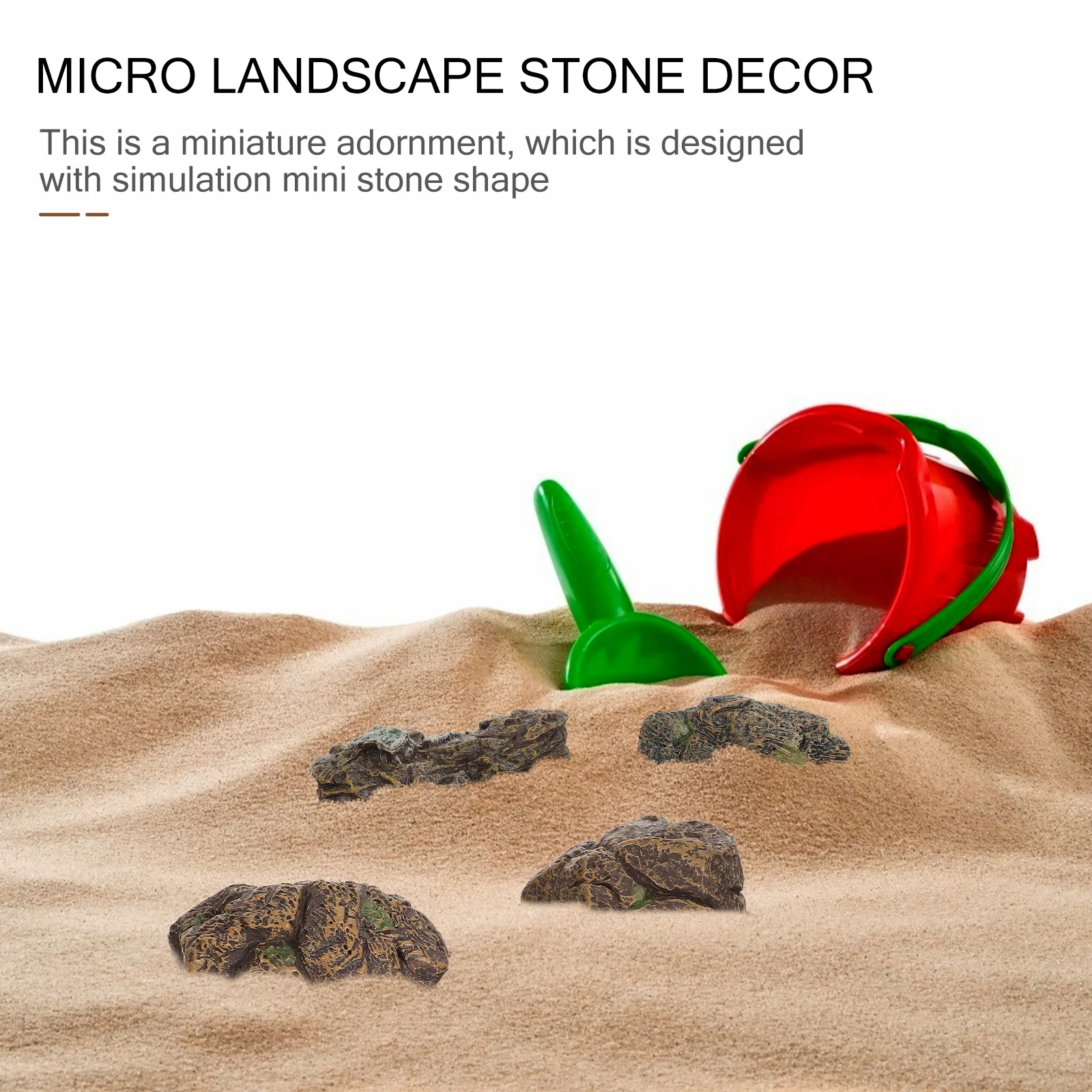 

4Pcs Simulation Stones Ornament for Micro Landscape Decor Sand Table Scene Crafts Miniature Garden Adornment Fairy Garden