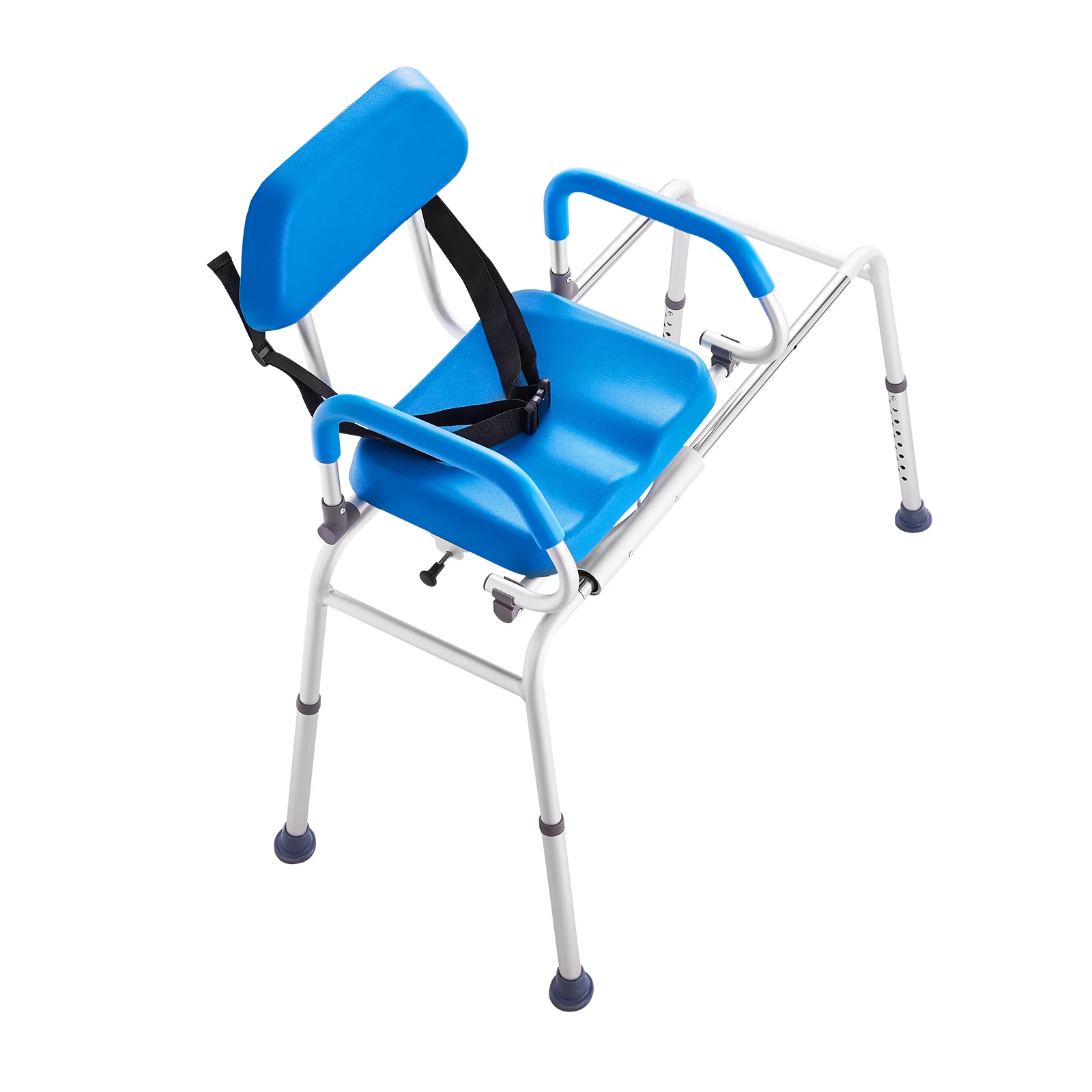 VEVOR Sliding Tub Transfer Bench with 360 Degree Swivel Seat Safety Belt Height Adjustable Bath Chair for Elderly Disabled 330LB