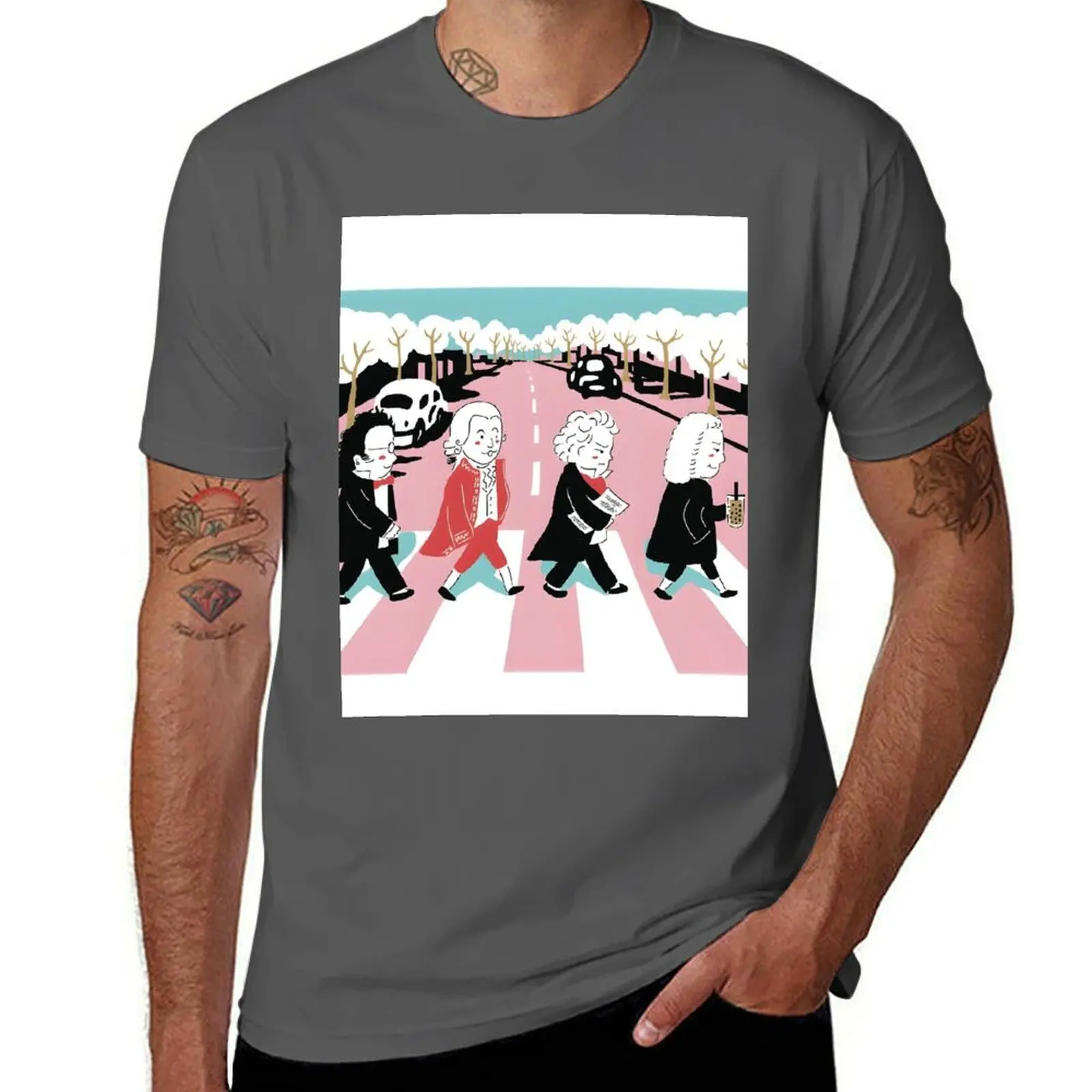 

Футболка Mozart Schubert Beethoven Bach, мужские хлопковые забавные футболки, мужские футболки, мужская упаковка, хлопковая футболка