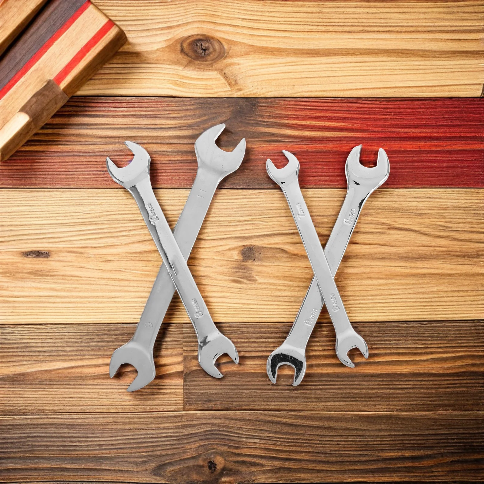 

4pcs Double-Head Open-End Wrench Set Auto Repair Extended Spanner For Tight Spaces Secure Grip Precision Versatile