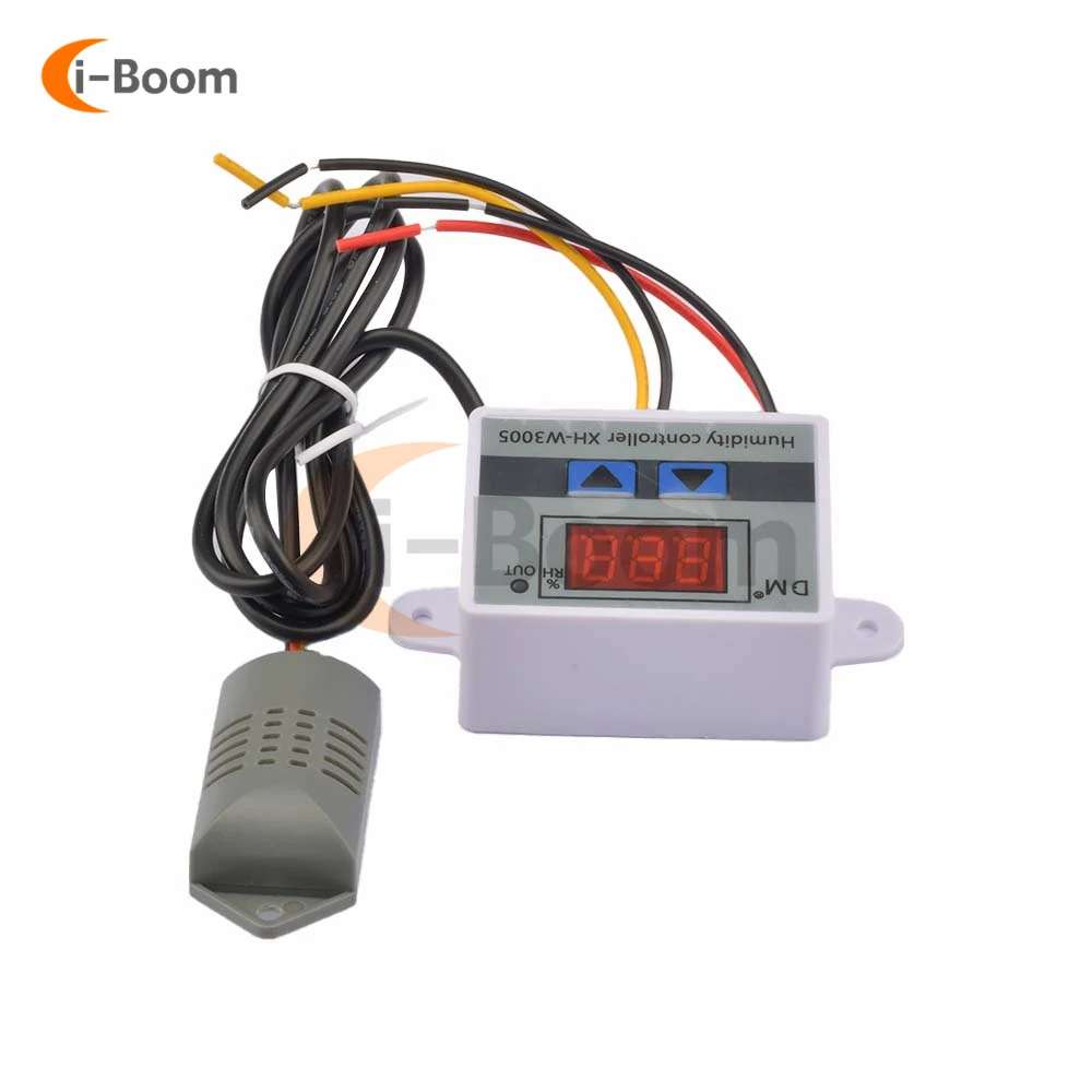 W3005 1500W Digital Humidity Meter Hygrometer Controller  Relay Voltage AC 110-220V 0%-99%RH 10A Regulator Humidity Sensor