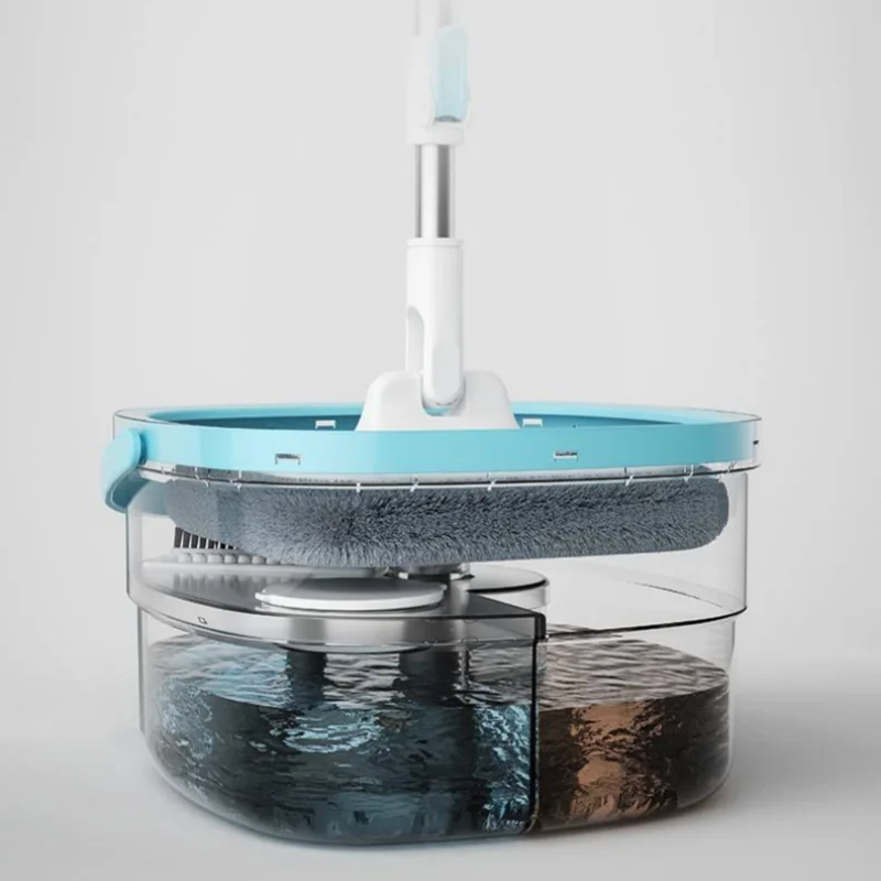 Mocio e secchio per la casa con set di spratrici automatici Mocio per la pulizia dei pavimenti in microfibra con cubo magico rotante a 360 gradi