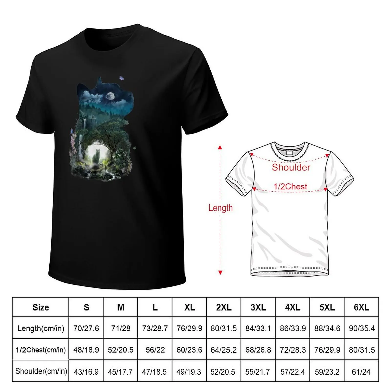 Realm of the Cats T-Shirt Simple Line Art Print Tee
