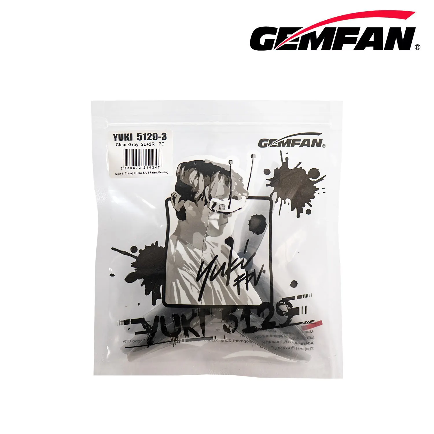 Gemfan 5129 YUKI PC 3-Blade Propellers, 5inch, 2.9in Pitch, 5mm Bore, 2CW+2CCW, for 2207/2306 Motors, 500-600g FPV Quad