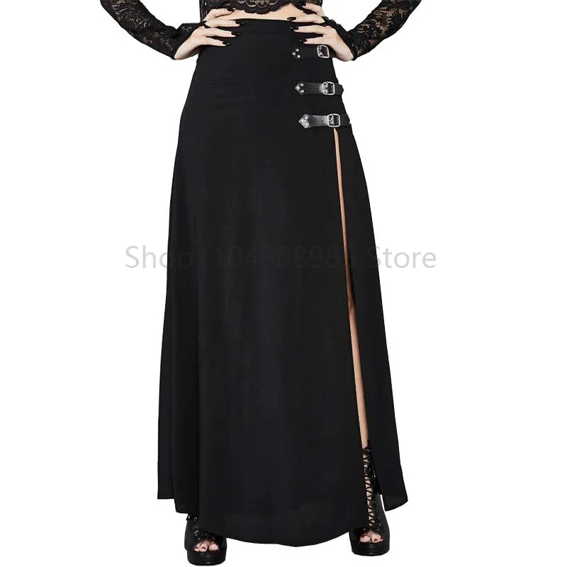 

Medieval Pirate Gothic Sexy Punk Side Slit Split High Waist Skirts Streetwear Witch Vampire Cosplay Halloween Costumes for Women
