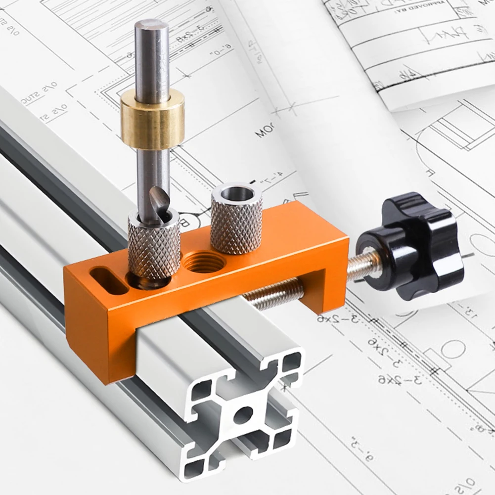 Aluminum Profile Punching Aid 203040 Aluminum Profile Orange Aluminum Profile Punching Aid (double Hole)