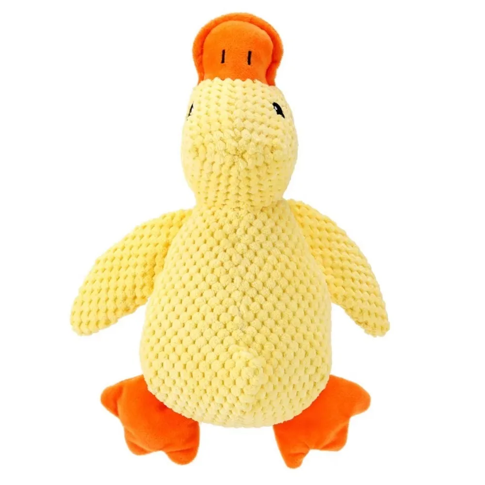 Sleeping Duck Plush Dog Toy, Bite Resistant Squeaky Teeth Grinding Toy, Stress Relief Companion Sleep Toy for Small & Large Dogs