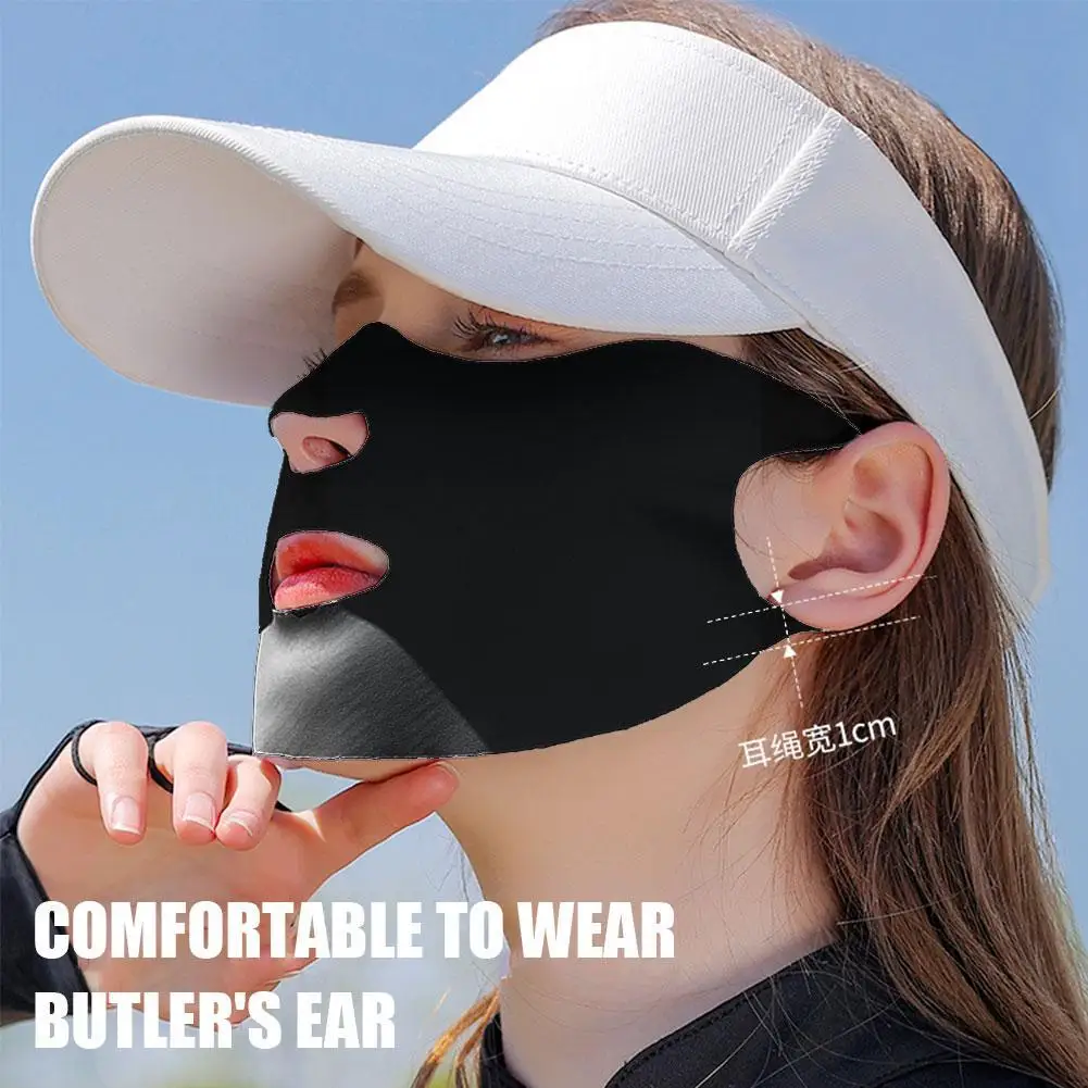 Summer Outdoor Golf Reusable Ice Silk Mask Face-modified Nose Sunscreen Hole Sports Outdoor Mask Three-dimensional G6H6