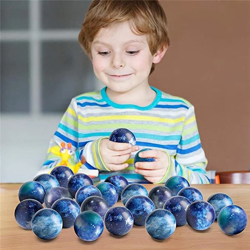 20 Pack Galaxy Stress Balls,2.5 Inches Space Theme Squeeze Balls,Stress Relief Ball Squeeze Anxiety Fidget Sensory Balls