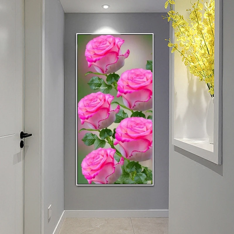 Flowers 5D Diamond Painting Red Rose DIY Diamond Painting Art Mosaic Full Drill Diamond Embroidery Painting Home Decor