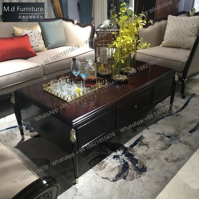 Sudut hiasan bunga ukiran kayu solid Eropa, beberapa sofa mewah bergaya neoklasik, beberapa gaya Amerika modern H