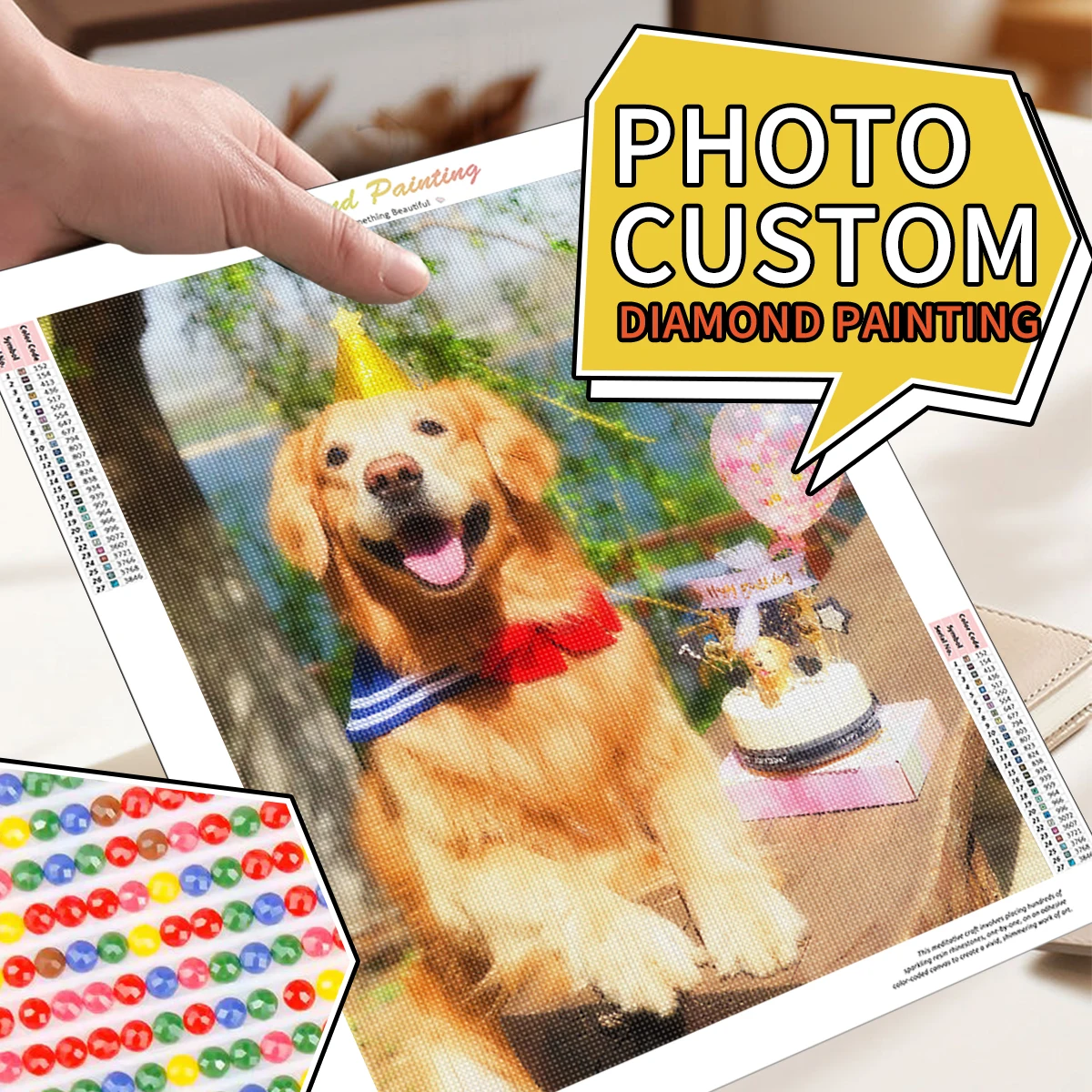 

RUOPOTY Photo Custom Diamond Painting Complete Kit Rhinestones Custom handmade pet painting 5D Diamond Pictures Diamond Mosaic