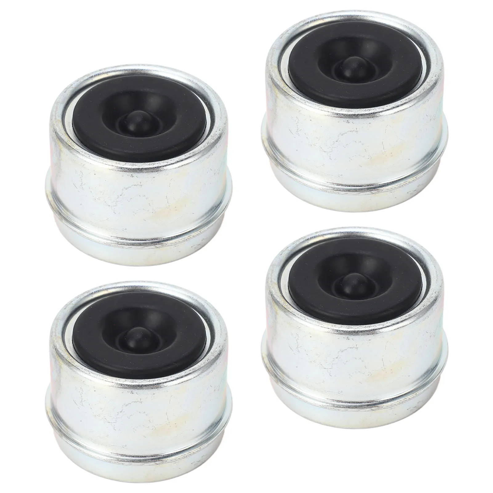 4pcs 1.98in Trailer Bearing Dust Cap Trailer Axle Oil Cap with Rubber Plugs for 2000 to 3500 Lbs Trailer Wheel Hubs