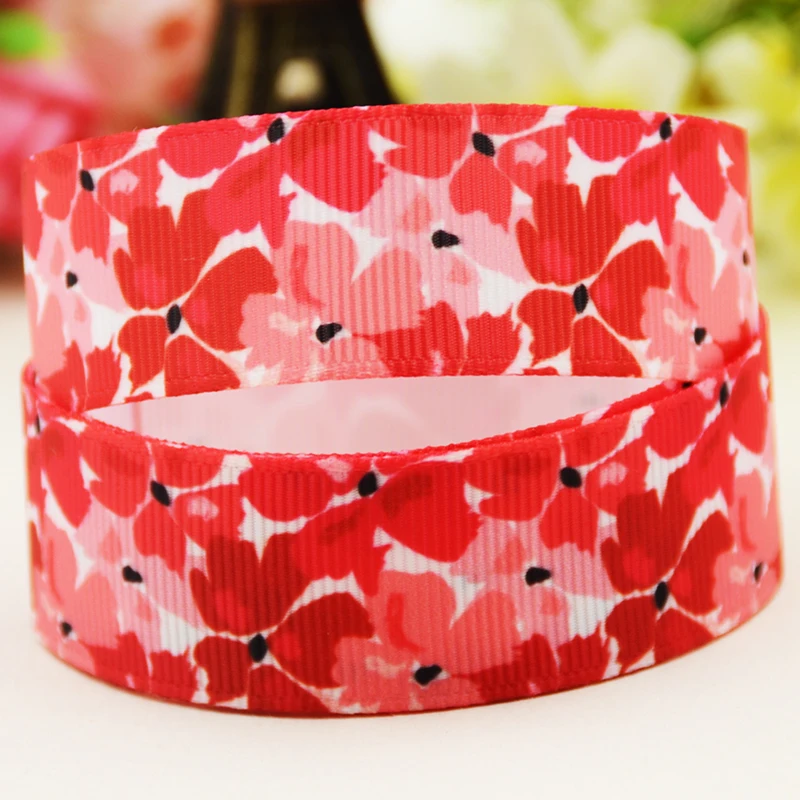 22mm 25mm 38mm 75mm flower cartoon printed Grosgrain Ribbon party decoration 10 Yards satin ribbons