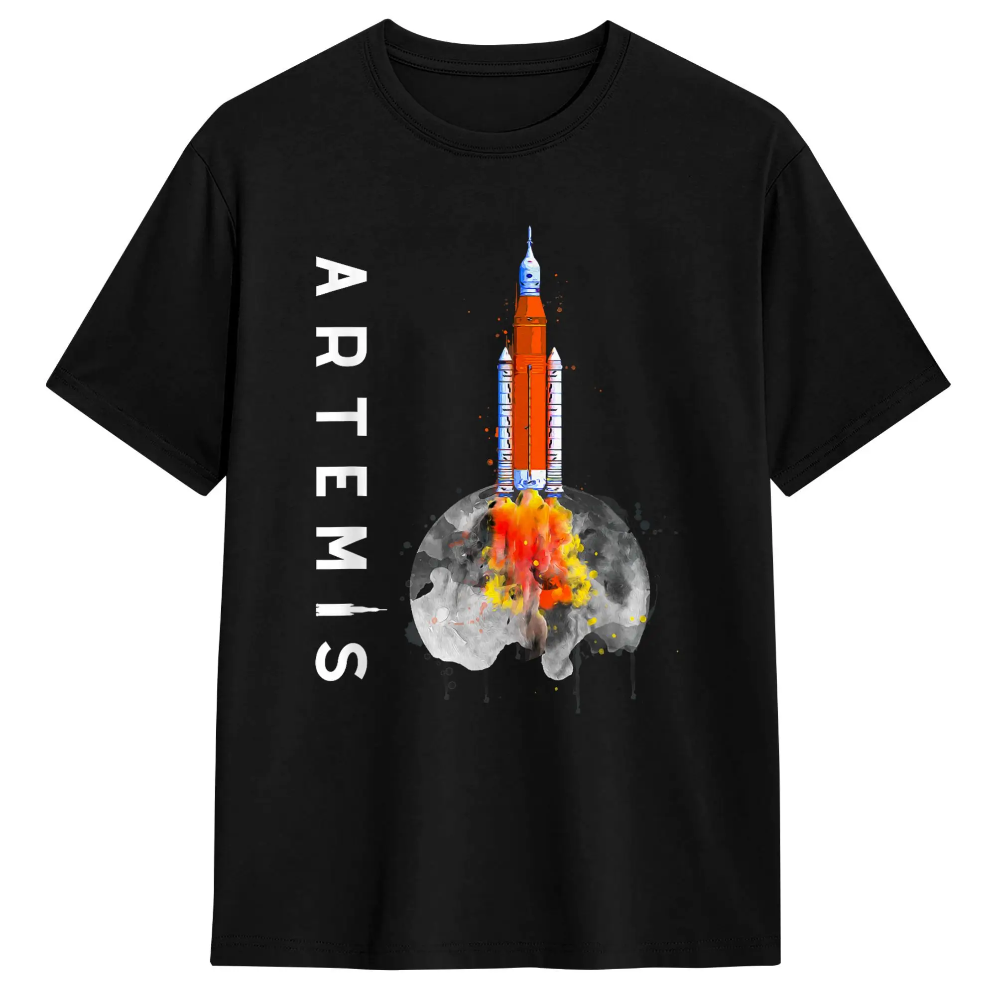 Artemis 1 SLS Rocket Launch Mission to The Moon and Beyond T-Shirt Men  Classic T-Shirts Cheap Plus Size Clothing