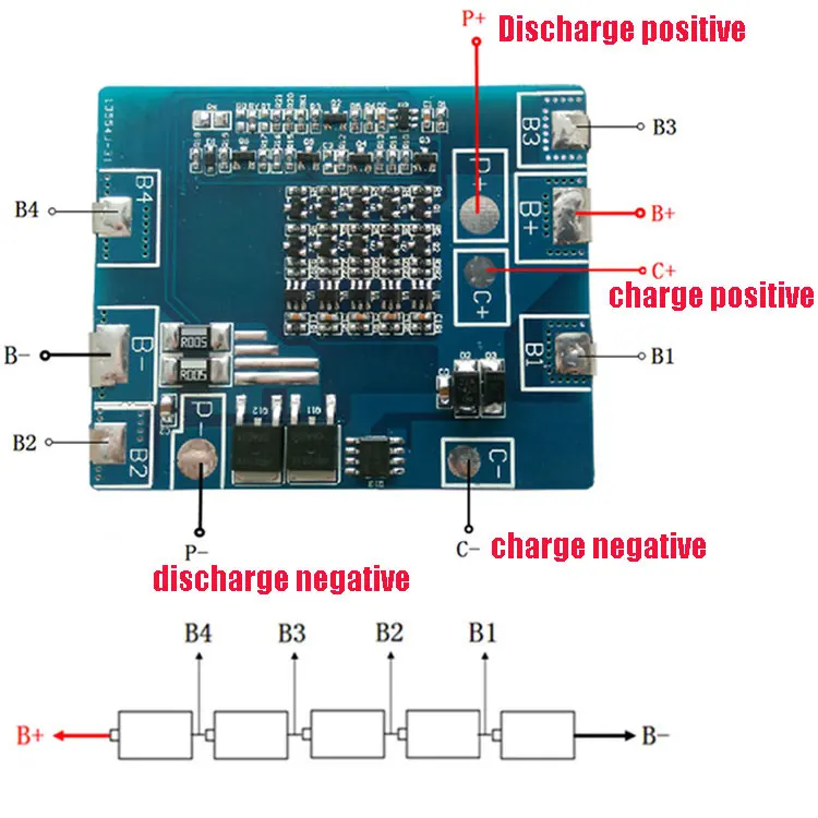 Placa de protección de batería 5S 10A 18,5 V Li-ion BMS PCM versión D para LicoO2 Limn2O4