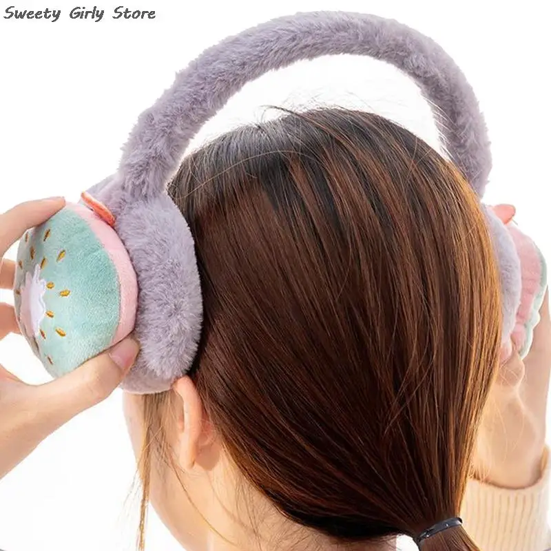 Women Lovely Fruit Earmuffs Winter Warm Plush Ear Cover Caps Soft Plush Earflaps Outdoor Snow Party Earmuff Thermal Headphone