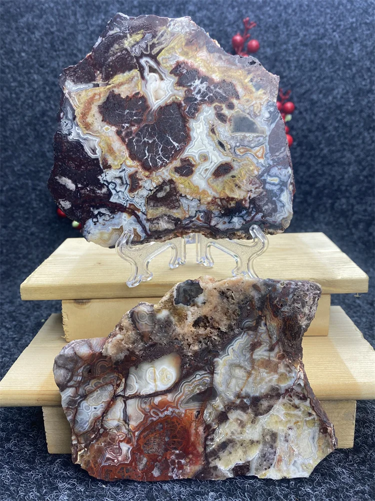 Natural Gemstones Mexican Agate Geode Stone Flakes Raw Mineral Specimens Healing Spirit Holiday Gifts Room Reiki Decorat