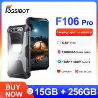 FOSSiBOT F106 PRO 15GB(8+7) 256GB Rugged Smartphone 12000mAh  3W Camping Light Cellphone 6.58”FHD Android 14 NFC Loud speaker
