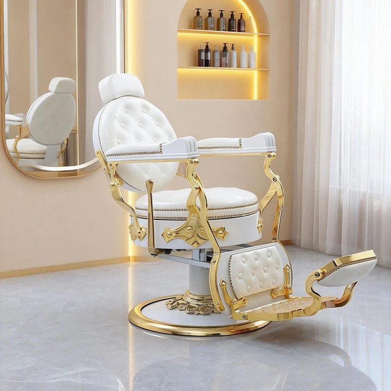 

Элитное винтажное парикмахерское кресло для мужчин, с функцией откидывания спинки, для бритья и ухода, для стрижки волос.