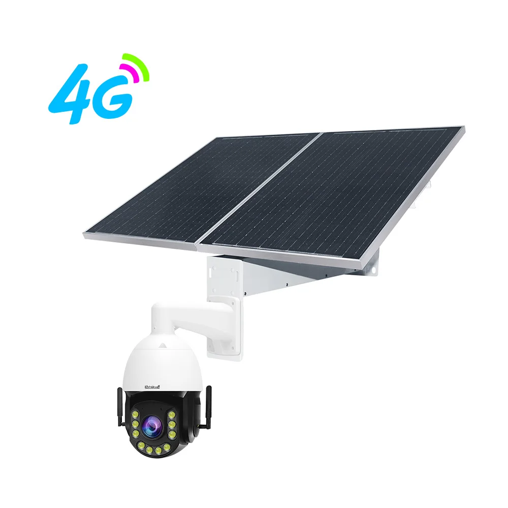 كاميرا JideTech 8MP 36X زووم بصري تعمل بالطاقة الشمسية 4G إصدار الاتحاد الأوروبي كاميرا PTZ مع بطاريات ليثيوم قابلة لإعادة الشحن 120W60AH
