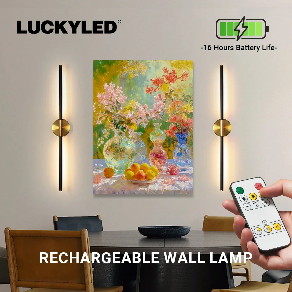 

LUCKYLED Rechargeable 50/80cm Indoor Wall Lamp Gold Color Temperature Adjustable Light for Home Decoration Cloud led light Led