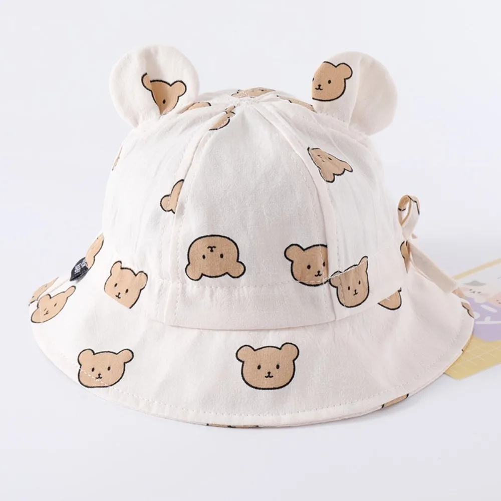 

New Trendy Bucket Hat Anti-UV Adjustable Sunscreen Hat Cute Bear Anti-Sun Fisherman Hat Summer