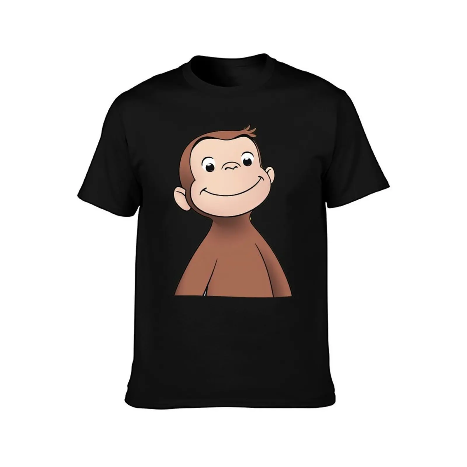 Cute Curious George(6) T-Shirt, Summer Casual Cotton Tee, Oversized Streetwear Tops, Vintage Graphic Print, Unisex Men Women
