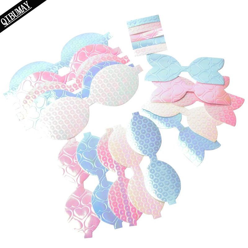 QIBU 1set fiocchi per capelli fai da te accessori rosa blu ecopelle materiali artigianali fatti a mano per fiocco per capelli decorazione festa di