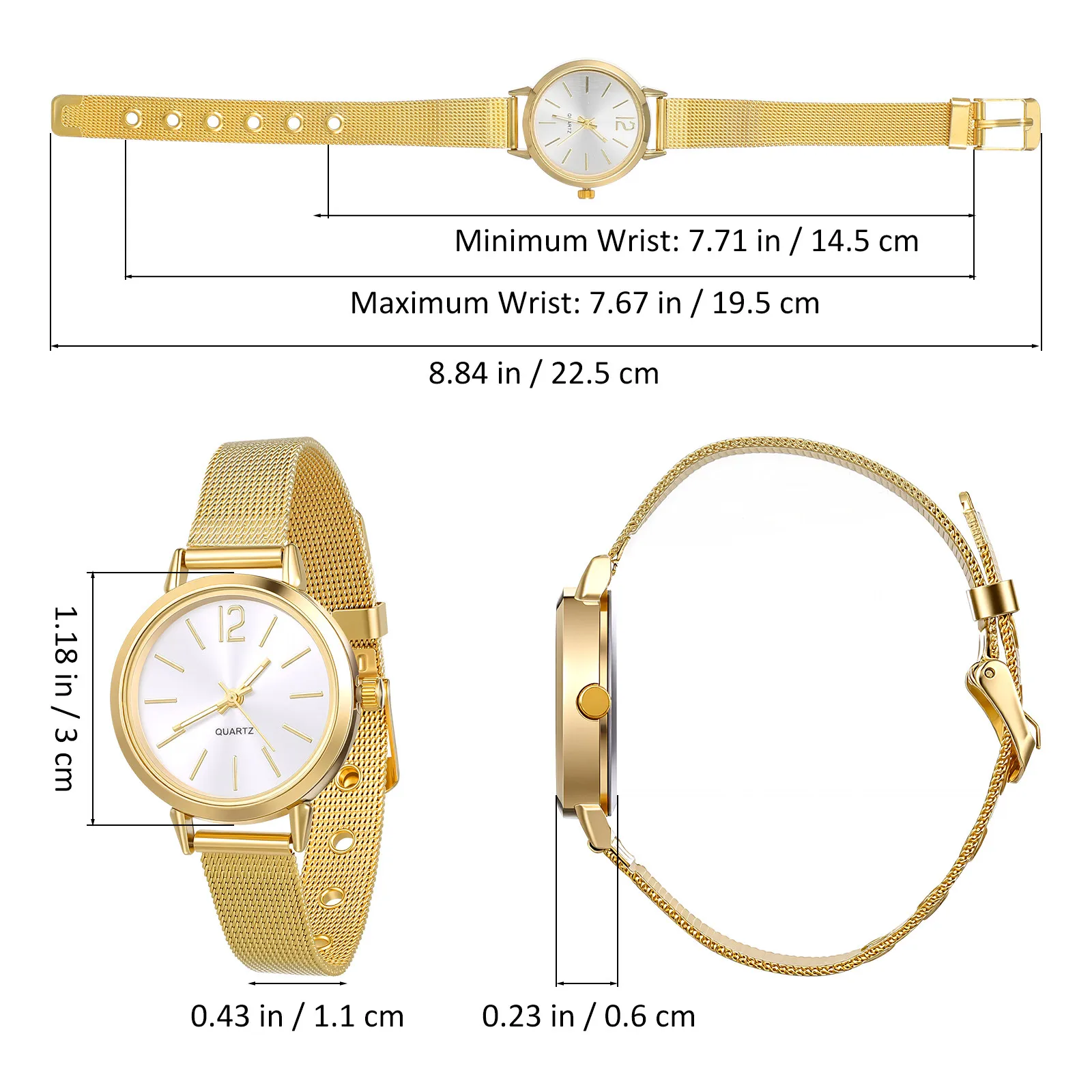 Classic Women Quartz Watch Mesh Belt Band Alloy Case Fashionable Elegant Wristwatch Ideal Gift for Mothers Daughters Friends
