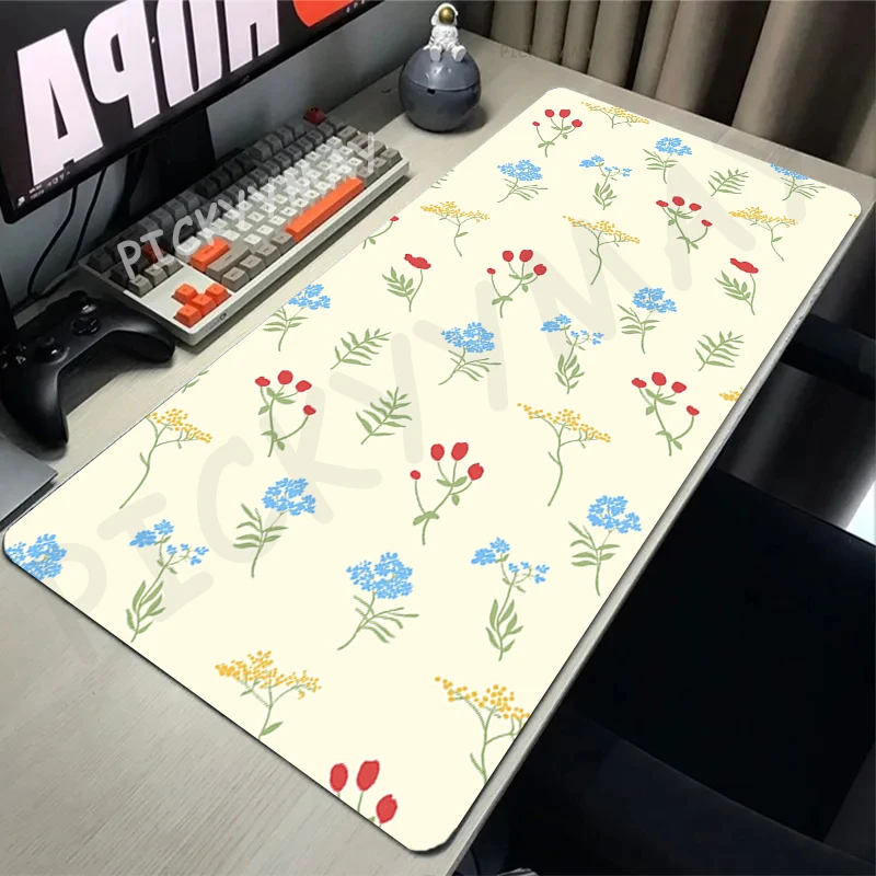 Imagem -04 - Flor Grande Mouse Pad Computador Mousepad Gaming Mousepad Tapete de Teclado Gamer Desk Mats Floral 100x50cm