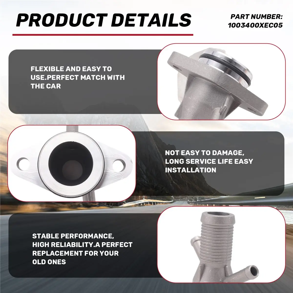 Compatible Engine Heater Hot Water Pipe Outlet Port 1003400XEC05 for H6 H7 H8 H9 VV7 F5 F7 4C20 2.0T